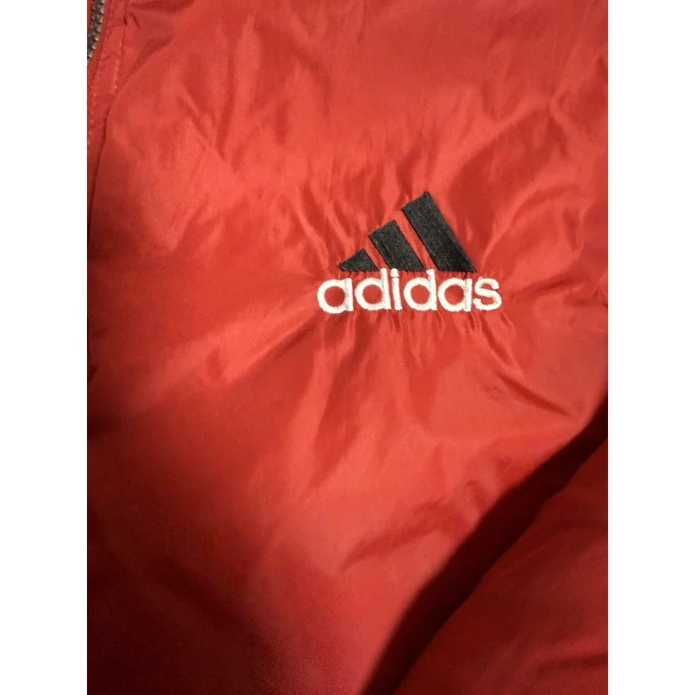 Vintage 90s Adidas Reversible Red Gray Full Zip Up‎ Jacket Men's Size 2xl